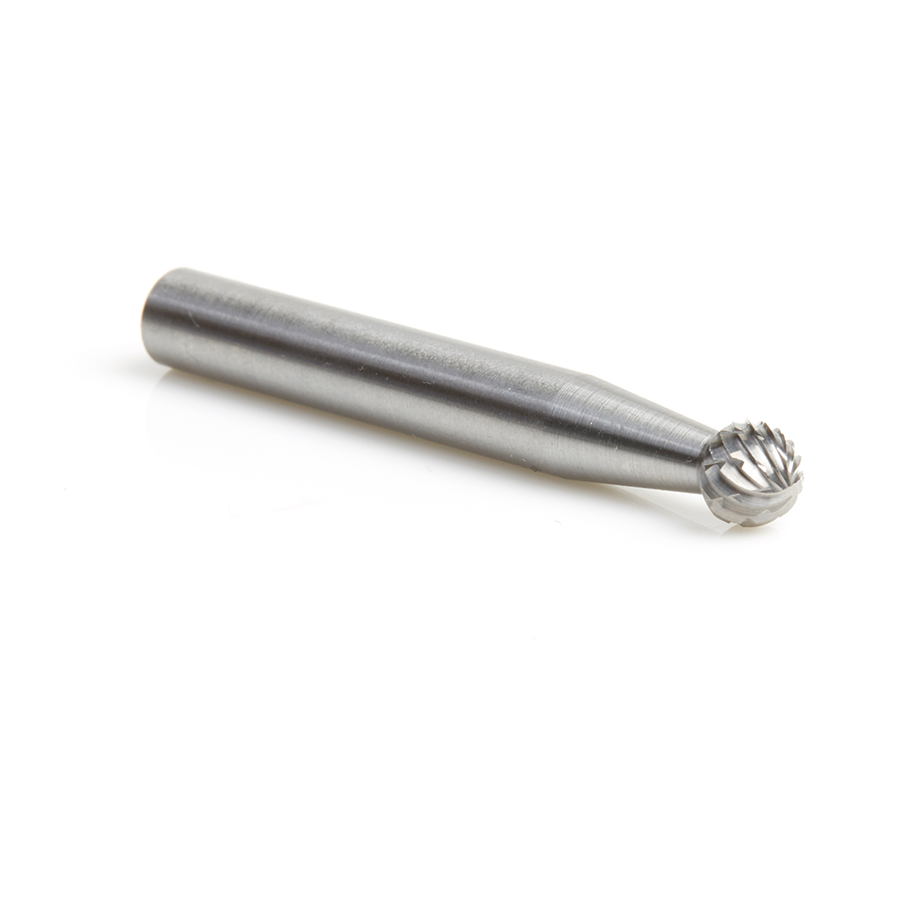 Amana BURS-152 Solid Carbide Ball Shape 1/4 Dia x 7/32 x 1/4 Shank Double Cut SD Burr Bit for Die-Grinders