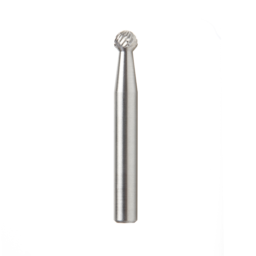 Amana BURS-152 Solid Carbide Ball Shape 1/4 Dia x 7/32 x 1/4 Shank Double Cut SD Burr Bit for Die-Grinders