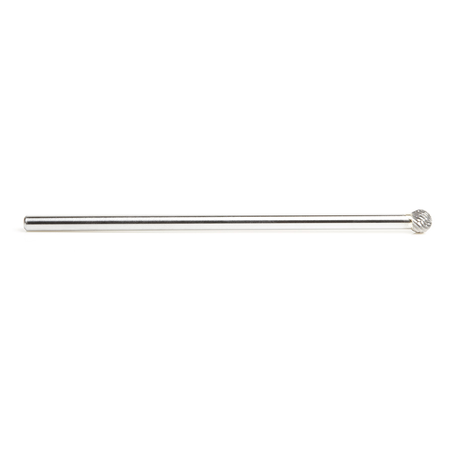 Amana BURS-156 Solid Carbide Ball Shape 3/8 Dia x 5/16 x 1/4 Shank Double Cut SD Burr Bit for Die-Grinders