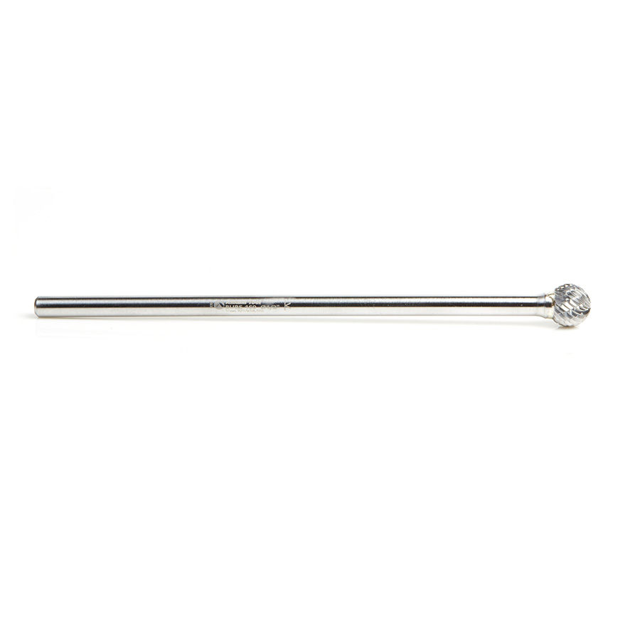 Amana BURS-160 Solid Carbide Ball Shape 1/2 Dia x 7/16 x 1/4 Shank Double Cut SD Burr Bit for Die-Grinders