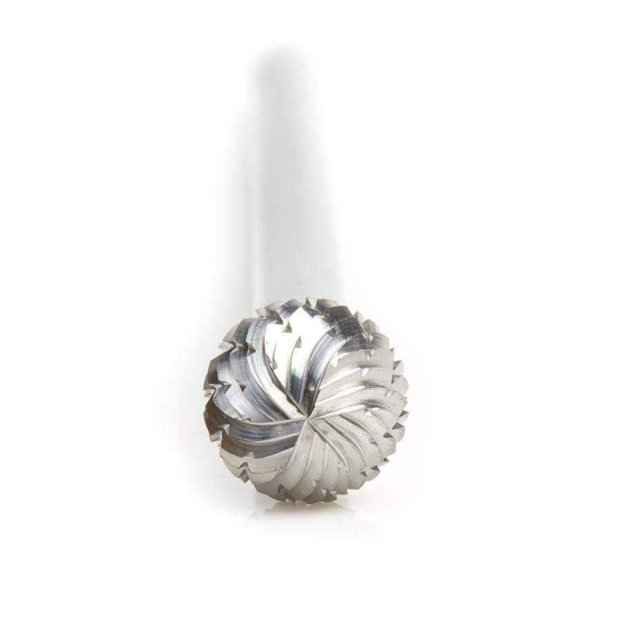 Amana BURS-160 Solid Carbide Ball Shape 1/2 Dia x 7/16 x 1/4 Shank Double Cut SD Burr Bit for Die-Grinders