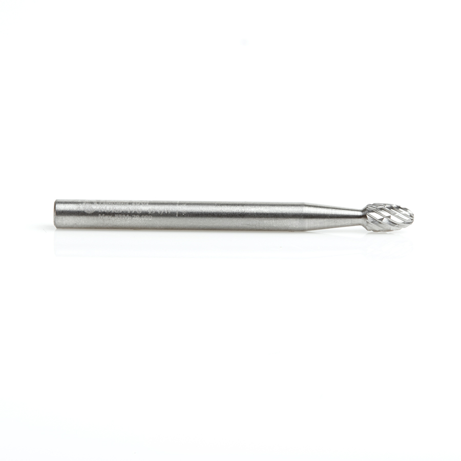 Amana BURS-170 Solid Carbide Oval Shape 1/8 Dia x 7/32 x 1/8 Shank Double Cut SE Burr Bit for Die-Grinders