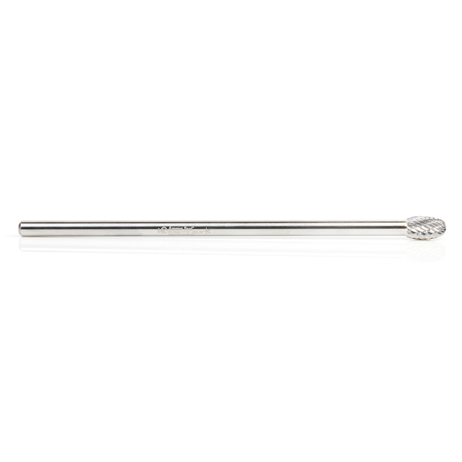 Amana BURS-176 Solid Carbide Oval Shape 3/8 Dia x 5/8 x 1/4 Shank Double Cut SE Burr Bit for Die-Grinders