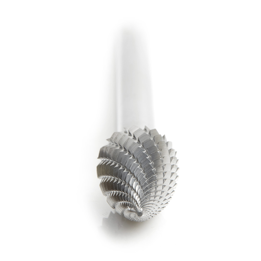 Amana BURS-199 Solid Carbide Pointed Tree Shape 1/2 Dia x 1 x 1/4 Shank Double Cut SG Burr Bit for Die-Grinders