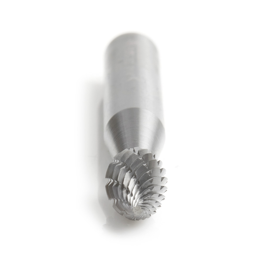 Amana BURS-202 Solid Carbide Flame Shape 1/4 Dia x 1/2 x 1/4 Shank Double Cut SH Burr Bit for Die-Grinders