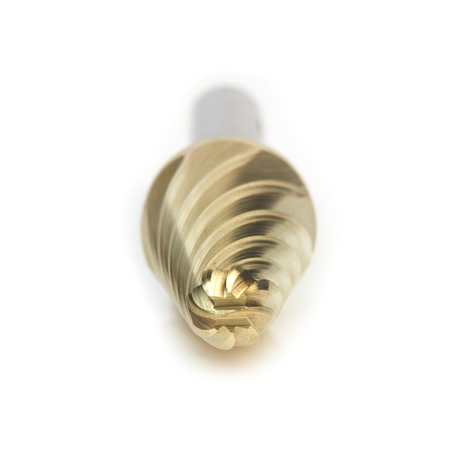 Amana BURS-218NF Solid Carbide Radius Cone Shape 1/2 Dia x 1-1/8 x 1/4 Shank Non-Ferrous ZrN Coated SL Burr Bit for Die-Grinders