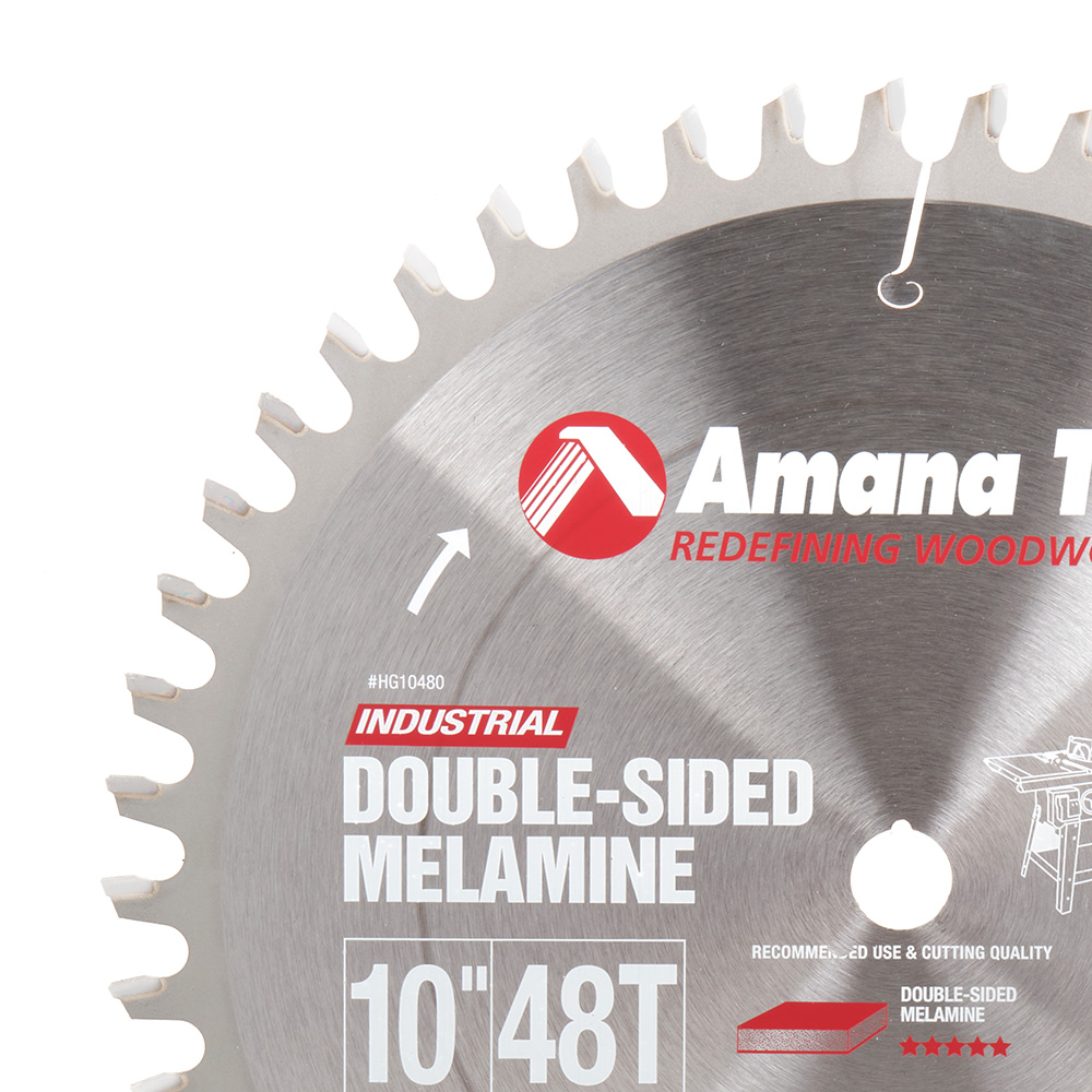 Amana HG10480 Carbide Tipped Hollow Ground 10 Inch Dia x 48T HG, -6 Deg, 5/8 Bore