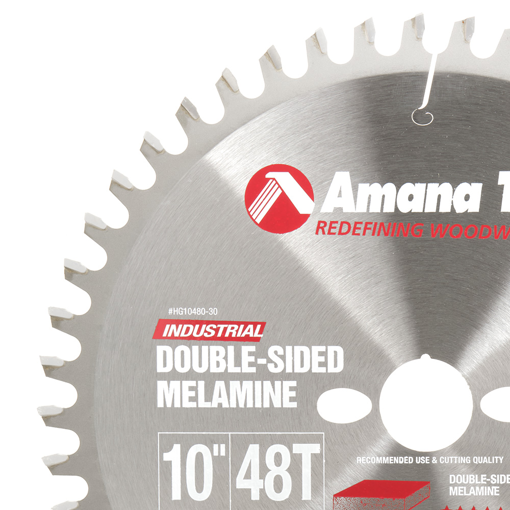 Amana HG10480-30 Carbide Tipped Hollow Ground 10 Inch Dia x 48T HG, -6 Deg, 30mm Bore