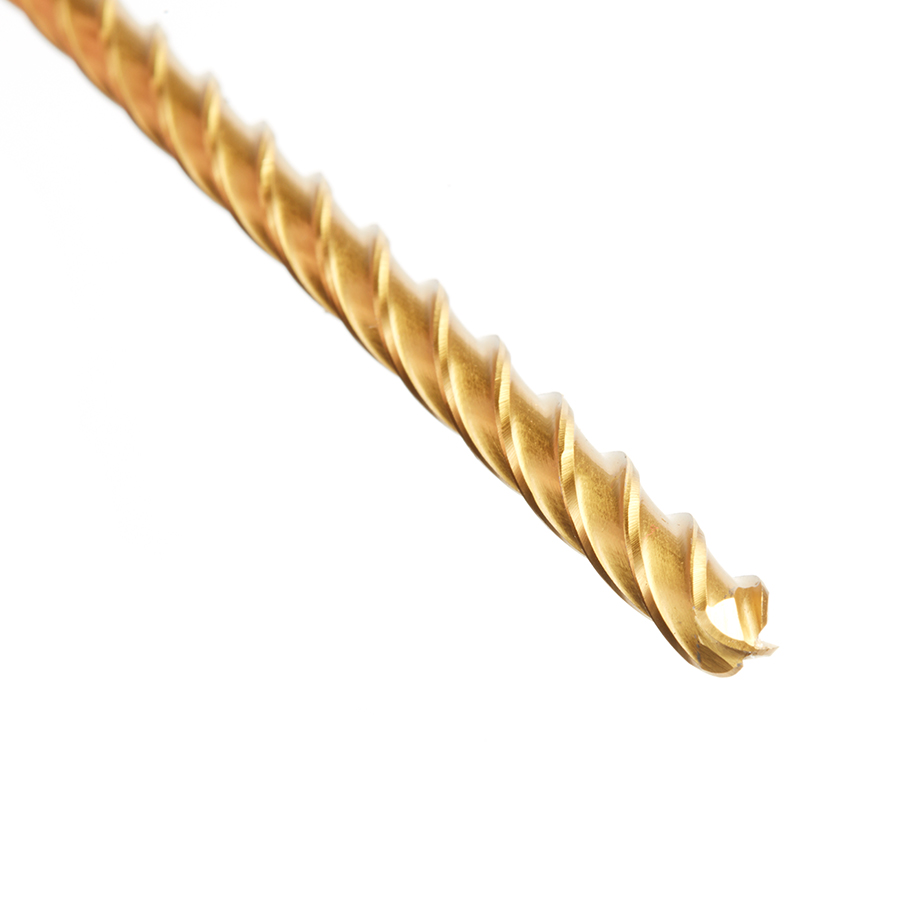 Amana HSS1200 High Speed Steel (HSS) Foam Cutting Ball End Extended Reach 1/8 Radius x 1/4 Dia x 4 x 6 Long x 3/8 Shank CNC 4-Flute Spiral Up-Cut Router Bit TiN Coated