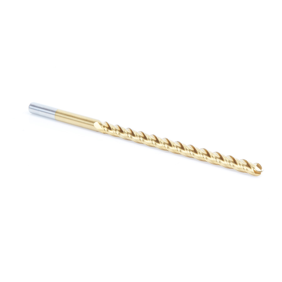 Amana HSS1202 High Speed Steel (HSS) Foam Cutting Ball End Extended Reach 1/8 Radius x 1/4 Dia x 4 x 6 Long x 1/4 Shank CNC 4-Flute Spiral Up-Cut Router Bit TiN Coated