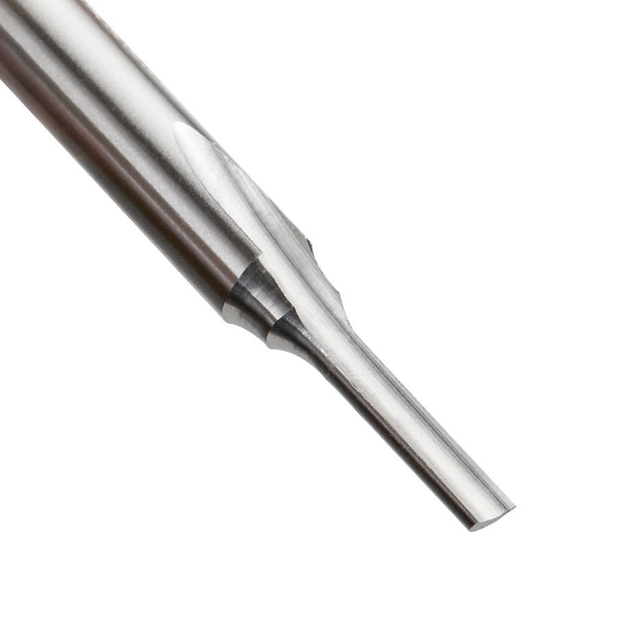 Amana HSS1500 HSS Single Straight 'O' Flute Plastic Cutting 1/8 Dia x 1/2 x 1/4 Inch Shank