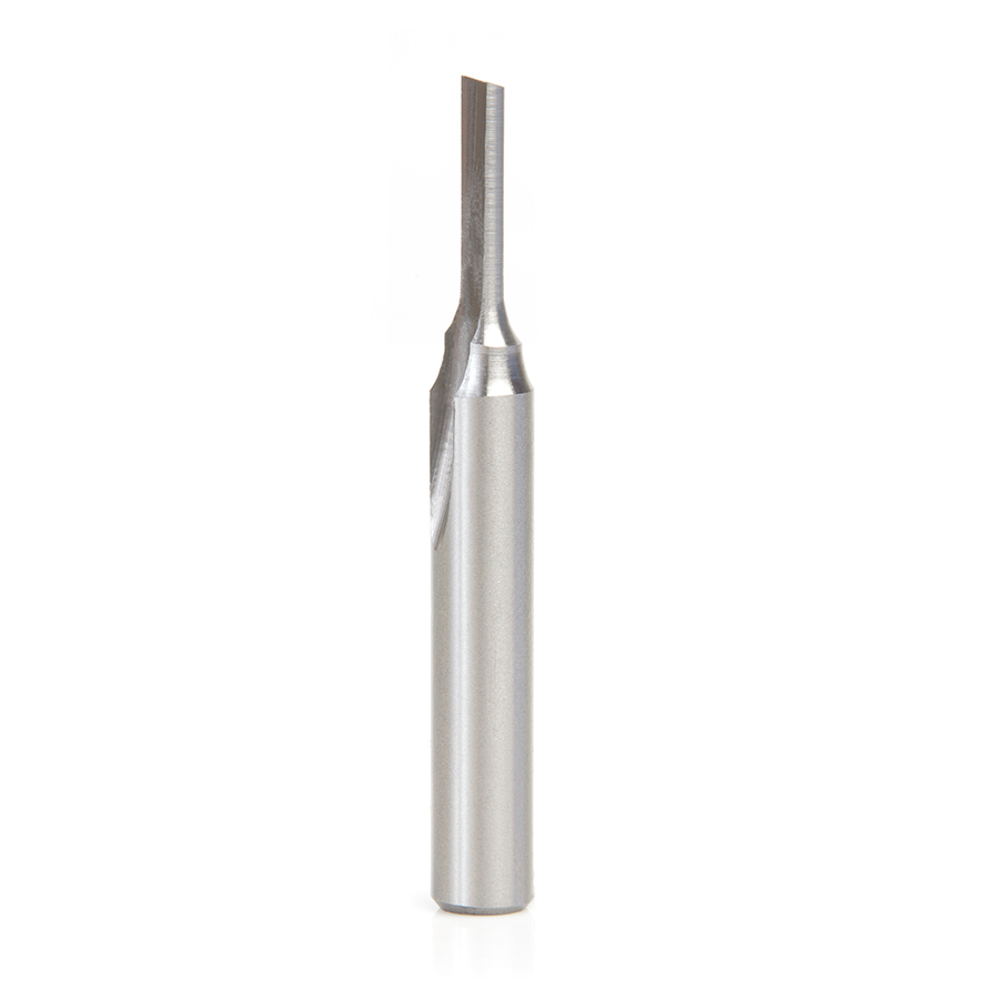 Amana HSS1500 HSS Single Straight 'O' Flute Plastic Cutting 1/8 Dia x 1/2 x 1/4 Inch Shank
