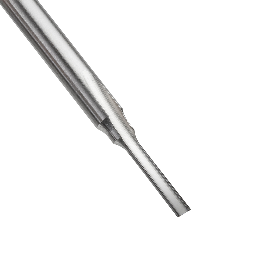 Amana HSS1501 HSS Single Straight 'O' Flute Plastic Cutting 1/8 Dia x 5/8 x 1/4 Inch Shank