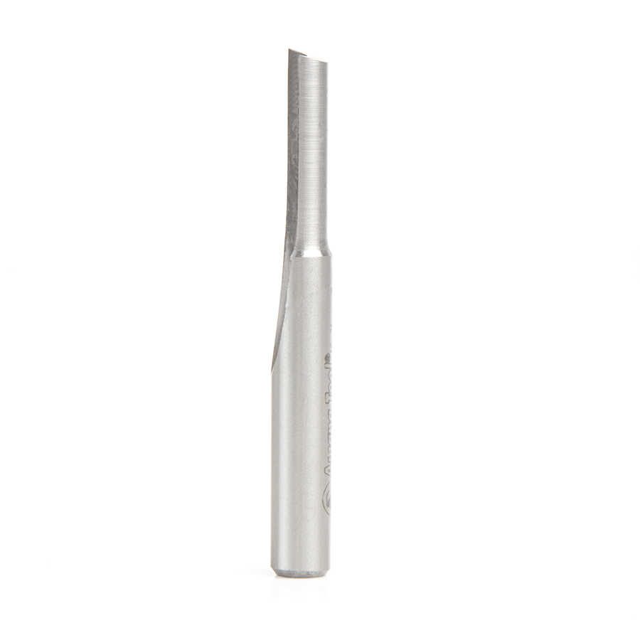 Amana HSS1504 HSS Single Straight 'O' Flute Plastic Cutting 1/4 Dia x 3/4 x 1/4 Inch Shank