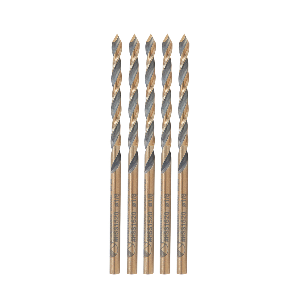 Amana HSS1520 5 Pack High Speed Steel (HSS) Plastic 1/8 Dia x 1-1/2 x 1/8 Shank Drill