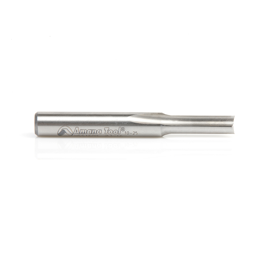 Amana HSS1600 HSS Double Straight 'O' Flute Plastic Cutting 3/16 Dia x 5/8 x 1/4 Inch Shank
