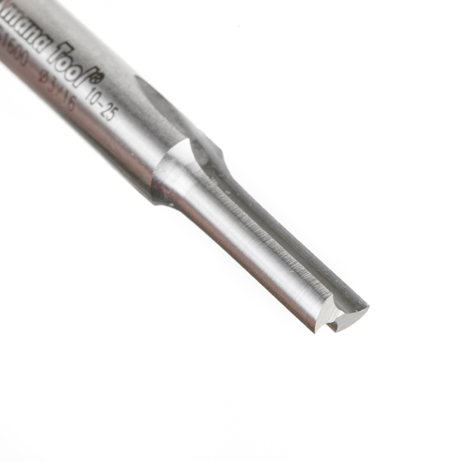 Amana HSS1600 HSS Double Straight 'O' Flute Plastic Cutting 3/16 Dia x 5/8 x 1/4 Inch Shank