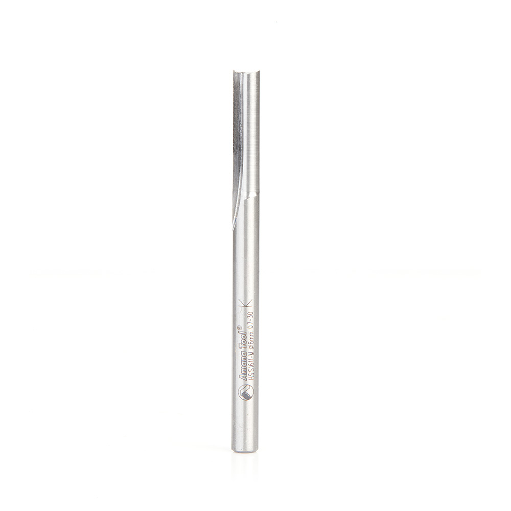 Amana HSS1611-M High Speed Steel (HSS) Foam Cutting Straight V-Flute 6mm Dia x 25mm x 6mm Shank Router Bit