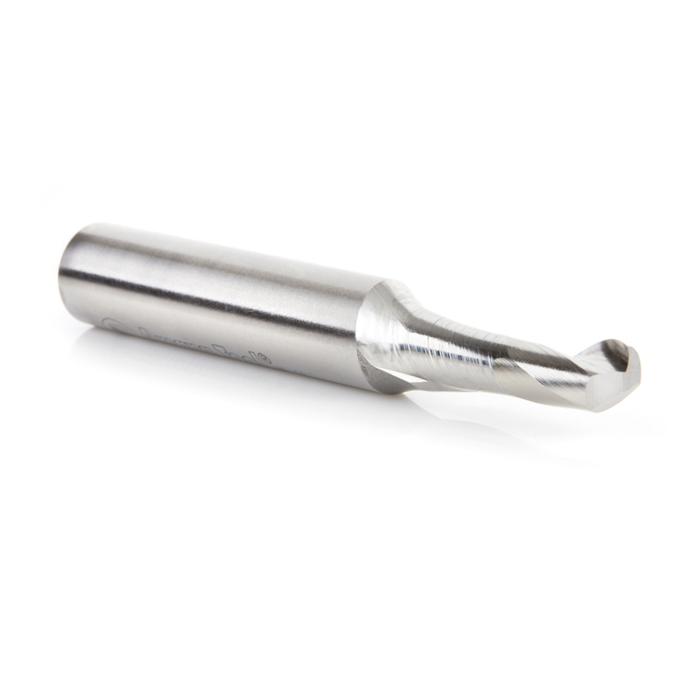 Amana HSS1627 High Speed Steel (HSS) Single Flute Spiral Aluminum Cutting 3/8 Dia x 1 x 1/2 Inch Shank Up-Cut Router Bit