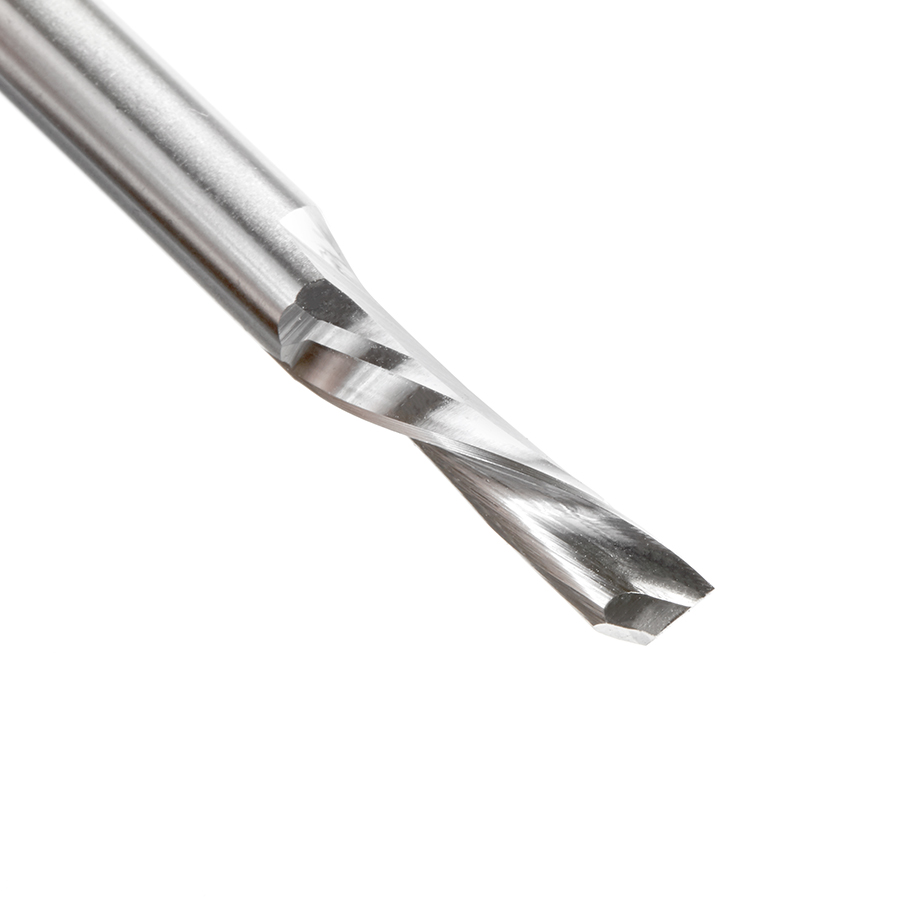 Amana HSS1628 High Speed Steel (HSS) Single Flute Spiral Aluminum Cutting 1/4 Dia x 3/4 x 1/4 Inch Shank Down-Cut Router Bit