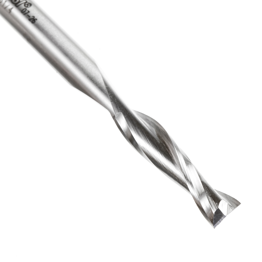 Amana HSS1636 High Speed Steel (HSS) Double Flute Spiral Aluminum Cutting 1/4 Dia x 1 x 1/4 Inch Shank Up-Cut Router Bit