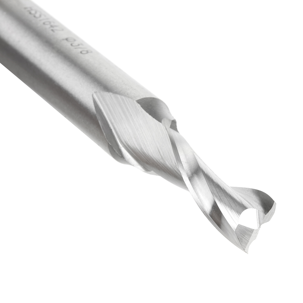Amana HSS1642 High Speed Steel (HSS) Double Flute Spiral Aluminum Cutting 3/8 Dia x 1 x 1/2 Inch Shank Up-Cut Router Bit