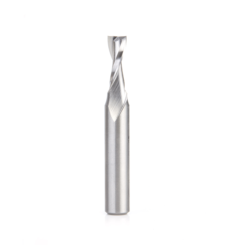 Amana HSS1642 High Speed Steel (HSS) Double Flute Spiral Aluminum Cutting 3/8 Dia x 1 x 1/2 Inch Shank Up-Cut Router Bit