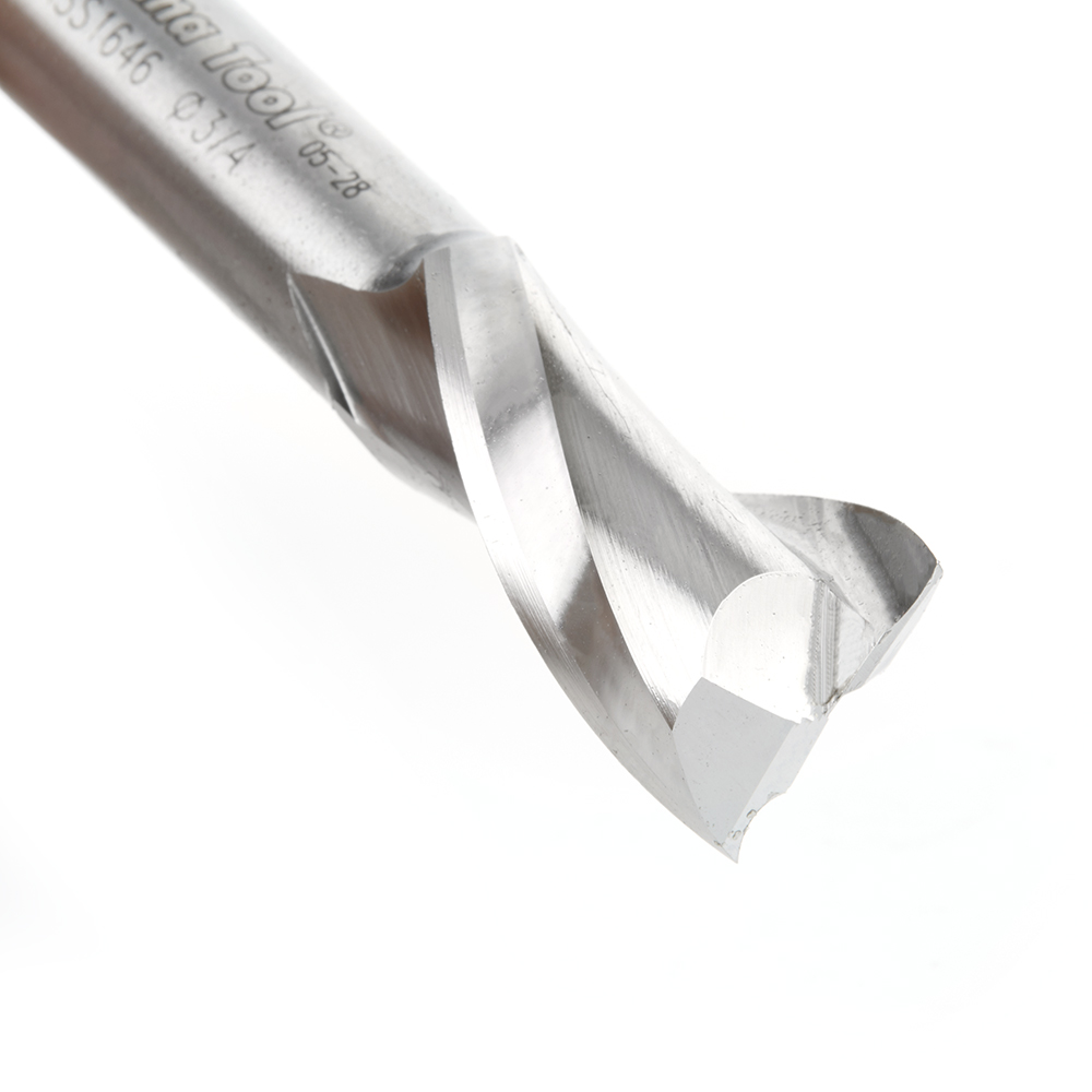 Amana HSS1646 High Speed Steel (HSS) Double Flute Spiral Aluminum Cutting 3/4 Dia x 1-1/4 x 1/2 Inch Shank Up-Cut Router Bit