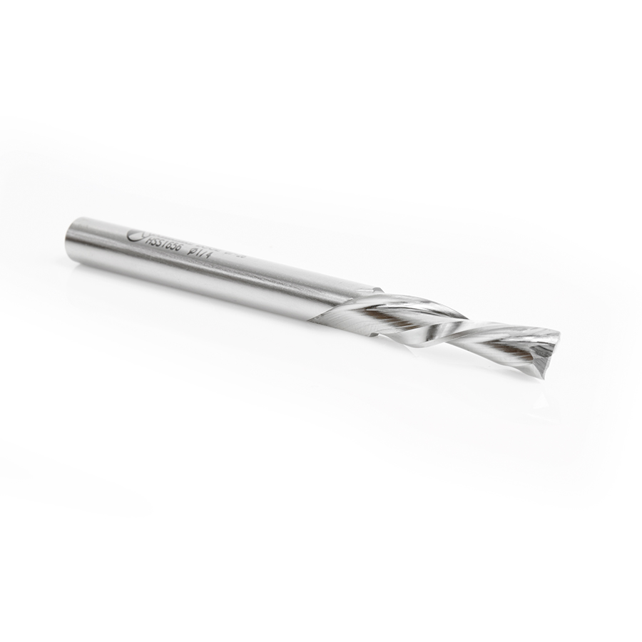 Amana HSS1656 High Speed Steel (HSS) Double Flute Spiral Aluminum Cutting 1/4 Dia x 1 x 1/4 Inch Shank Down-Cut Router Bit