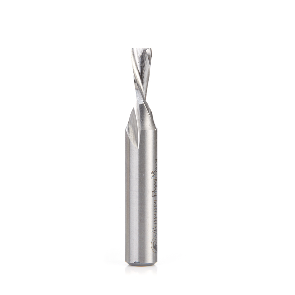 Amana HSS1657 High Speed Steel (HSS) Double Flute Spiral Aluminum Cutting 5/16 Dia x 3/4 x 1/2 Inch Shank Down-Cut Router Bit