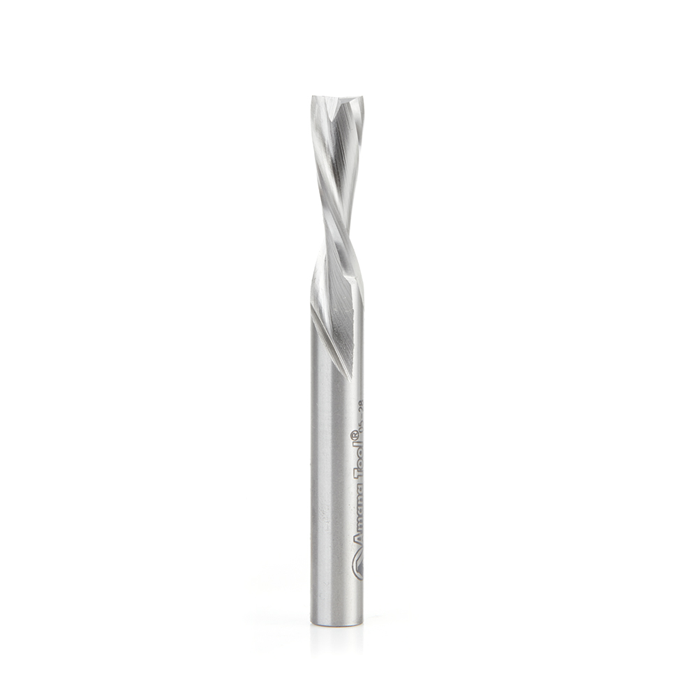 Amana HSS1658 High Speed Steel (HSS) Double Flute Spiral Aluminum Cutting 5/16 Dia x 1 x 5/16 Inch Shank Down-Cut Router Bit
