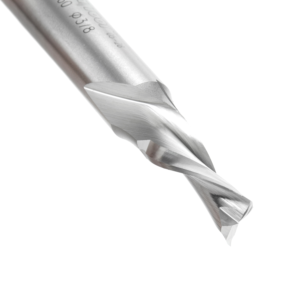Amana HSS1660 High Speed Steel (HSS) Double Flute Spiral Aluminum Cutting 3/8 Dia x 1 x 1/2 Inch Shank Down-Cut Router Bit