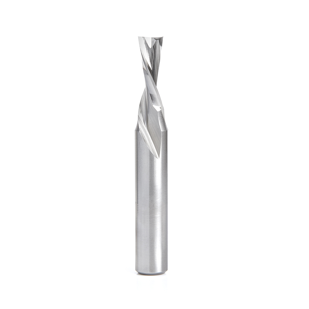 Amana HSS1660 High Speed Steel (HSS) Double Flute Spiral Aluminum Cutting 3/8 Dia x 1 x 1/2 Inch Shank Down-Cut Router Bit