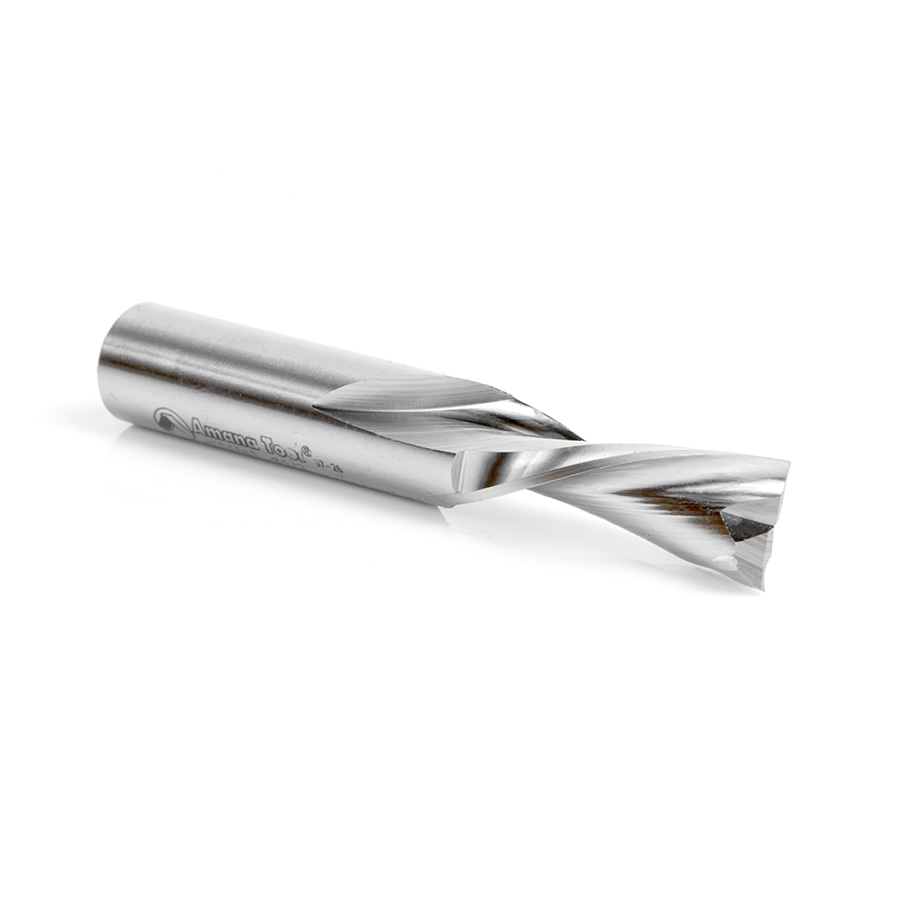 Amana HSS1661 High Speed Steel (HSS) Double Flute Spiral Aluminum Cutting 1/2 Dia x 1-1/4 x 1/2 Inch Shank Down-Cut Router Bit