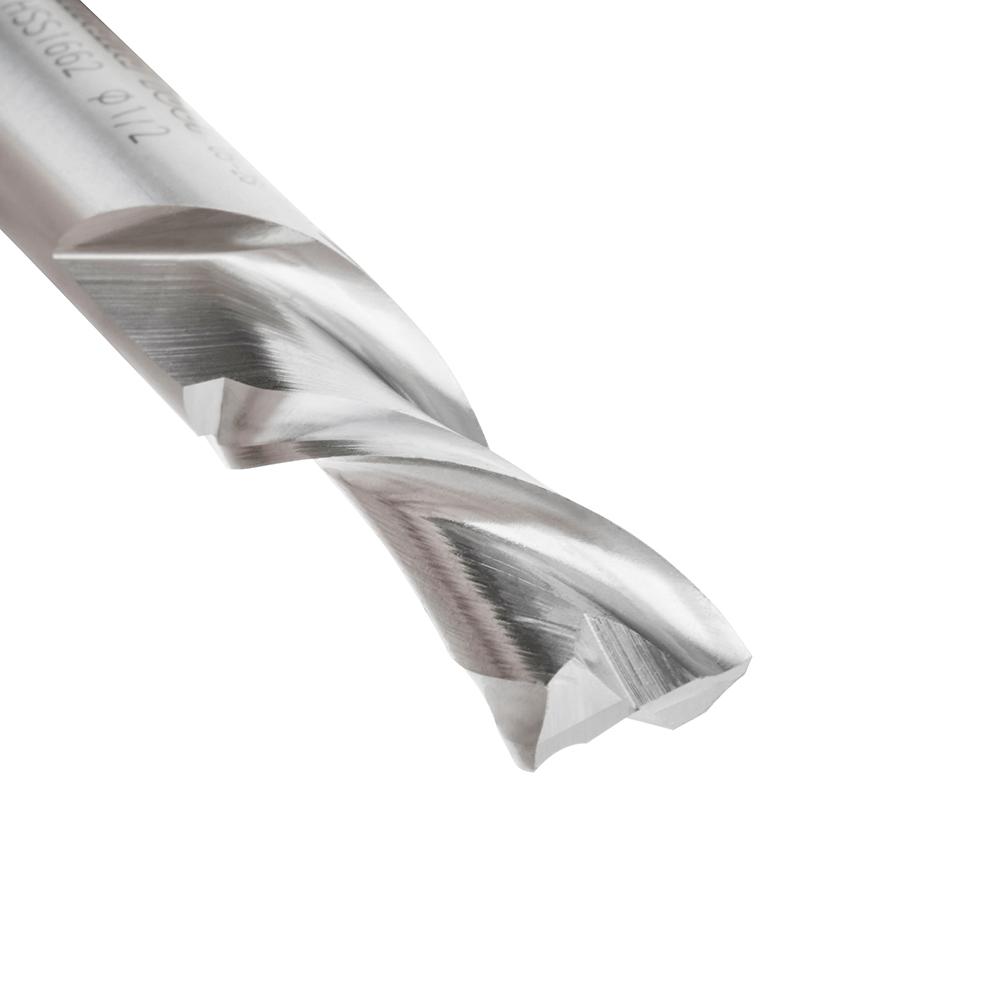 Amana HSS1662 High Speed Steel (HSS) Double Flute Spiral Aluminum Cutting 1/2 Dia x 1-1/2 x 1/2 Inch Shank Down-Cut Router Bit