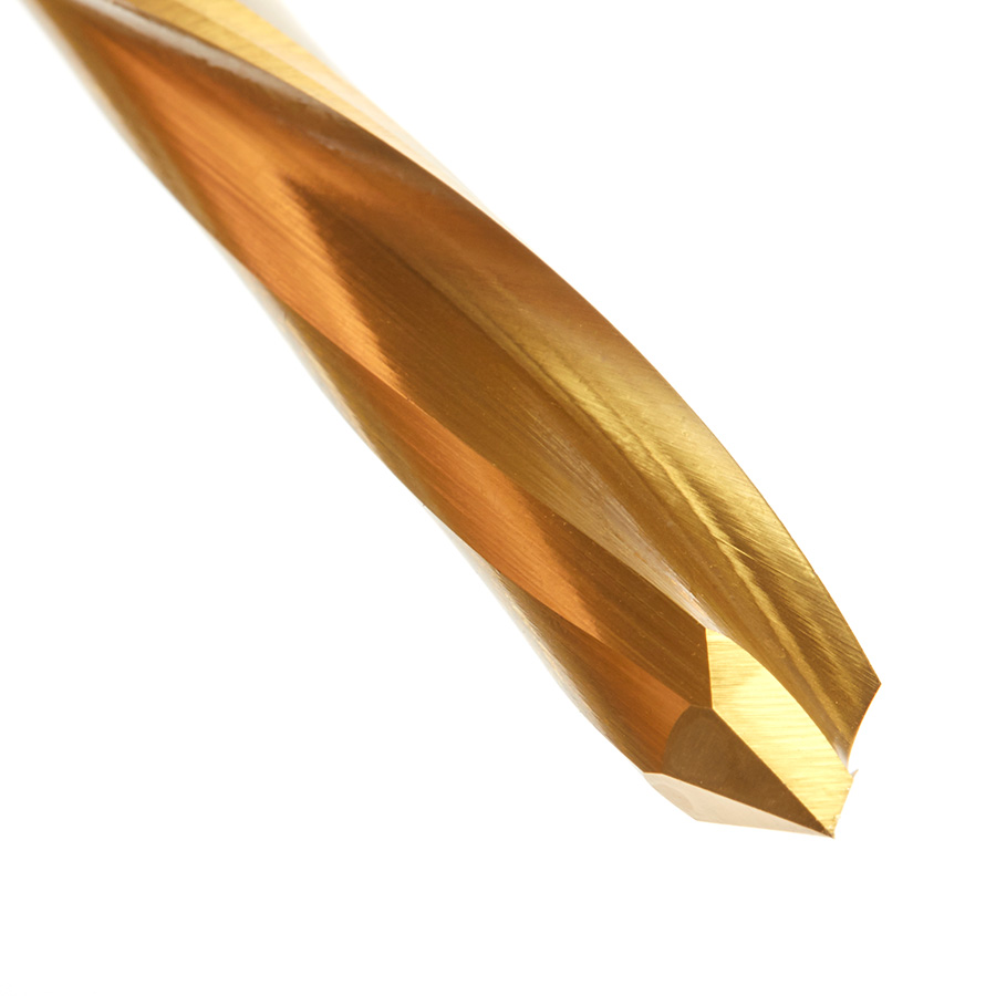 Amana HSS1702TIN High Speed Steel (HSS) TiN Coated 1/2 Dia x 2-1/2 x 1/2 Shank Single Flute Down-Cut Steel Door Bit