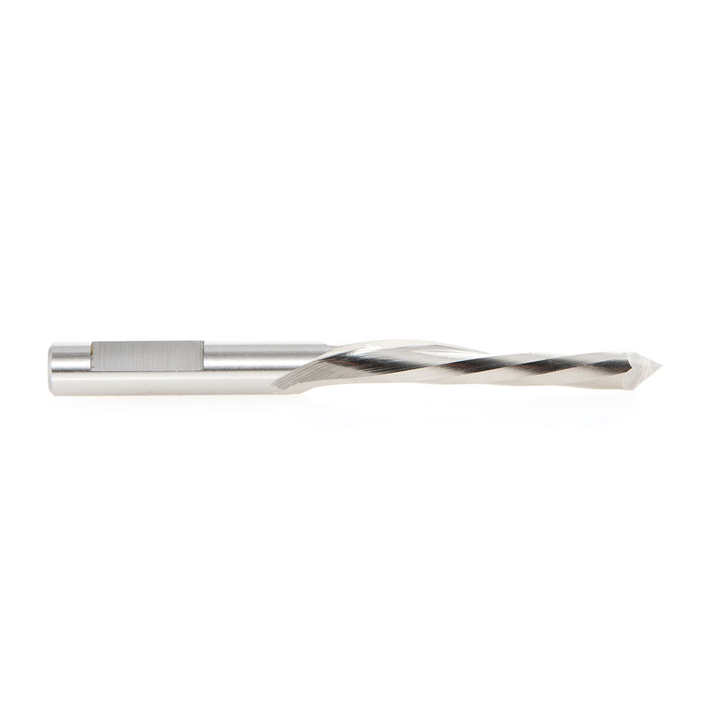 Amana HSS1704 High Speed Steel (HSS) 18° Helix 1/2 Dia x 2-1/2 x 1/2 Shank Single Flute Down-Cut Steel Door Bit
