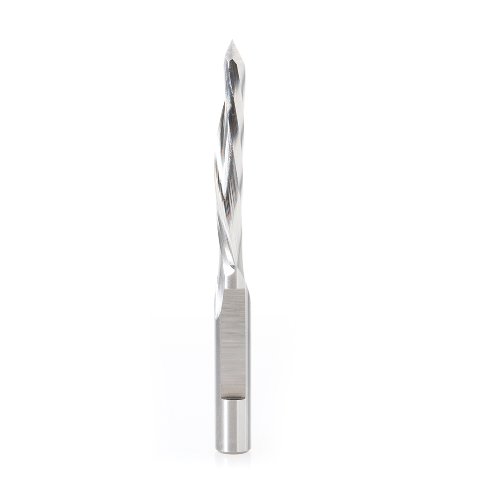 Amana HSS1705 High Speed Steel (HSS) 18° Helix 1/2 Dia x 2-1/2 x 1/2 Shank Single Flute Down-Cut Steel Door Bit
