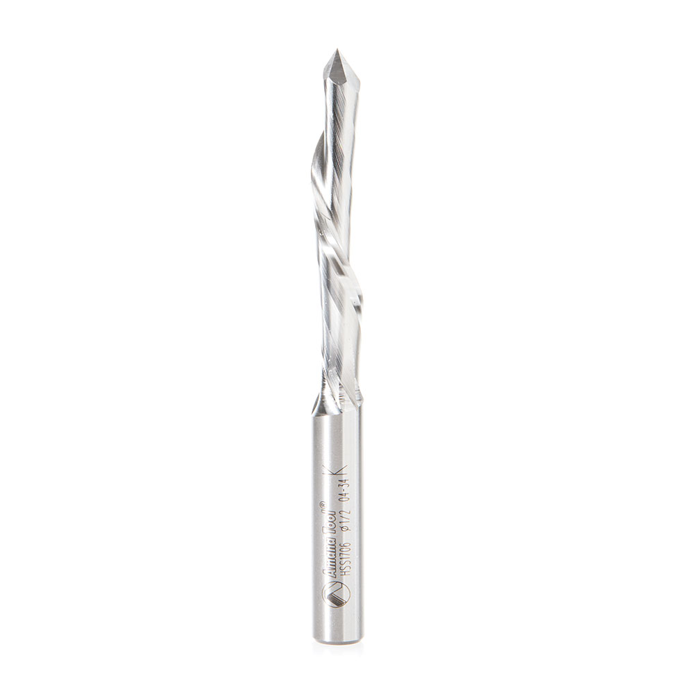 Amana HSS1706 High Speed Steel (HSS) 32° Helix 1/2 Dia x 2-1/2 x 1/2 Shank Single Flute Down-Cut Steel Door Bit