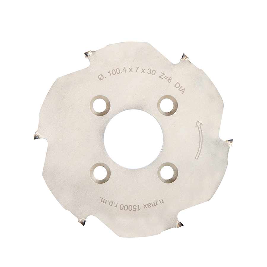 Amana LAM100T6-30PCD Polycrystalline Diamond (PCD) Lamello Cutter 100.4mm Dia x 6T, 30mm Bore, for Zeta P2 Lamello Porter Router