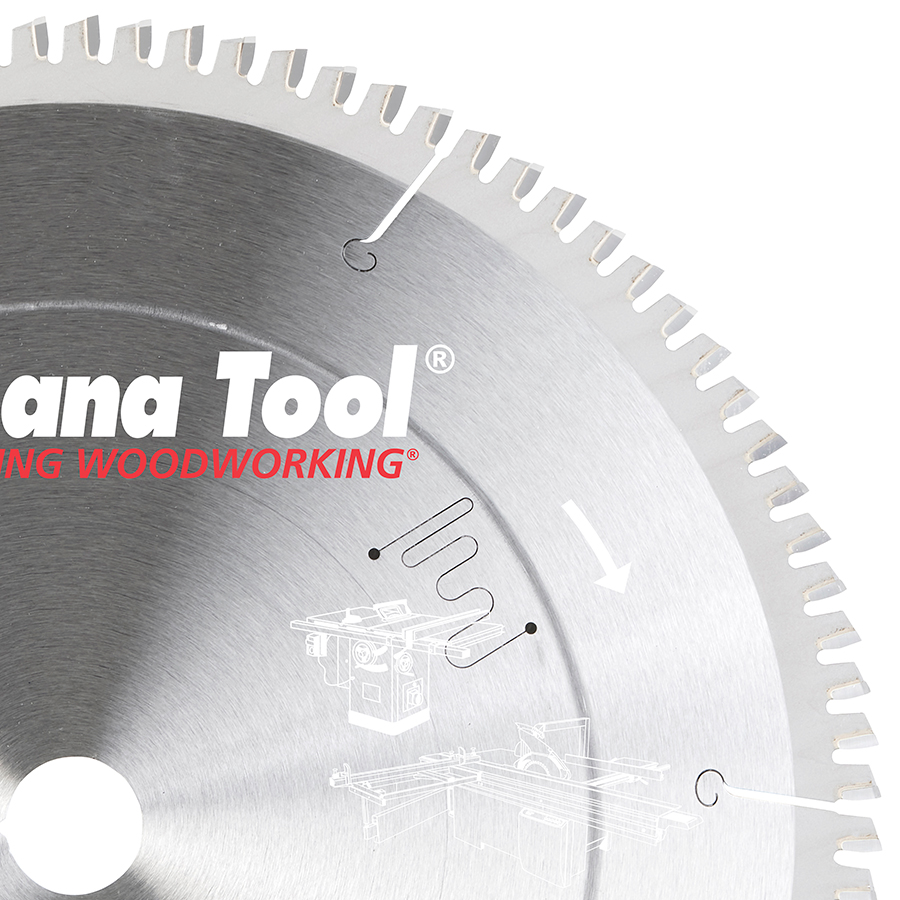 Amana MB12960 Carbide Tipped Double-Face Melamine 12 Inch Dia x 96T H-ATB, -6 Deg, 1 Inch Bore