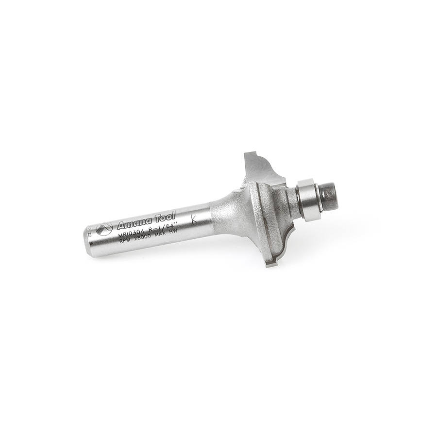 Amana MRI0304 Carbide Tipped Miniature Ogee Fillet 1/8 Radius x 7/8 Dia x 5/16 x 1/4 Inch Shank