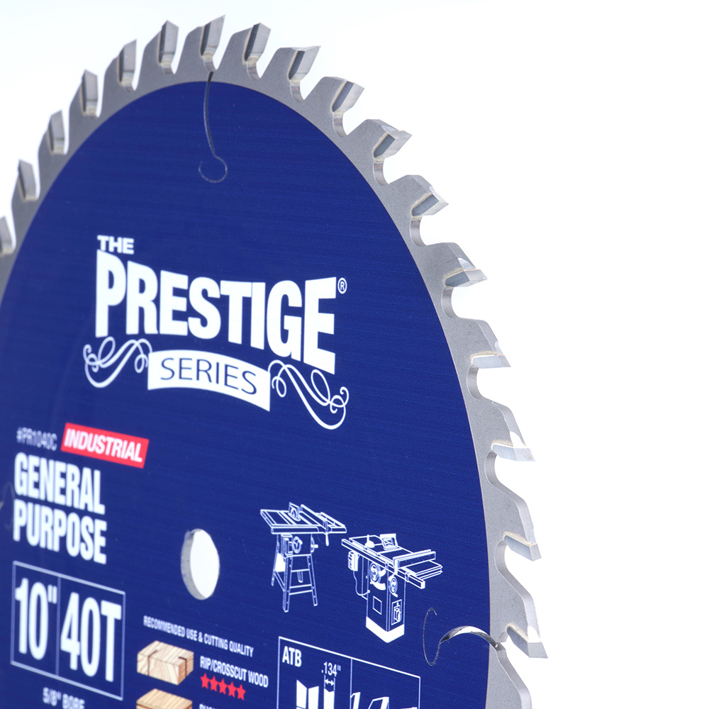 Amana PR1040C Carbide Tipped Prestige® General Purpose 10 Inch Dia 40T ATB, 18 Deg, 5/8 Bore