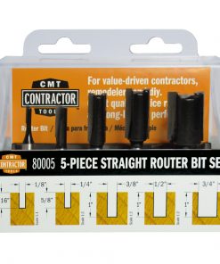 CMT 80005 - 5-PC SET STRAIGHT BITS Z2 S=1/4" D=1/8"_1/4"_3/8"_1/2"_3/4"