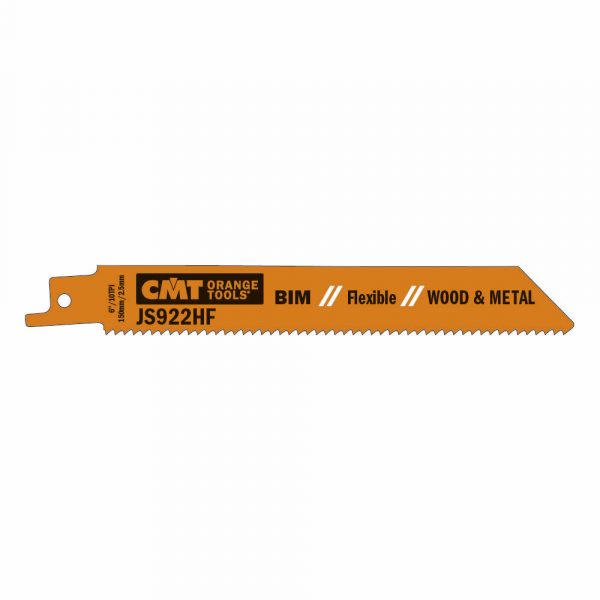 CMT JS922HF-5 - 5 RECIP SAW BLADES FOR WOOD/METALS (BIM) 6"x10TPI