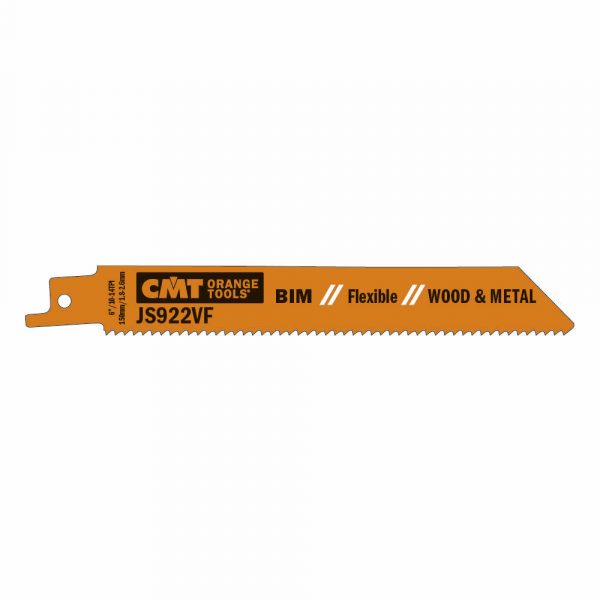 CMT JS922VF-5 - 5 RECIP SAW BLADES FOR WOOD/METALS (BIM) 6"x10-14TPI