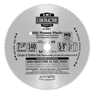 CMT K14007-X10 - ITK CONTRACTOR STEEL 7-1/4"x140x5/8" (Bulk, Min. 10 pcs.)