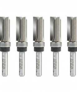 Amana 45460-3TS-5 5 Pack - 1/2 x 1" 3FL Flush Trim Plunge Template Router Bit w/Upper Bearing 1/4" Shank
