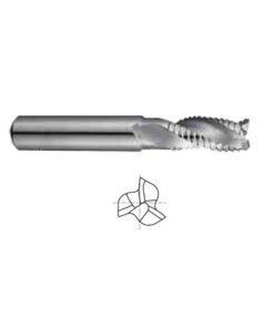 YG1-98040 - 5/8 x 5/8 x 1-1/4 x 1-3/4 x 3-3/4 N.565 - 3 Flute 30 Degree Helix Roughing With Neck Alu-Power Carbide End Mill