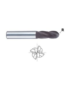 YG1-99626 - 5/16 x 5/16 x 13/16 x 2-1/2 - 4 Flute Regular Length Ball Nose Diamond Coated Carbide